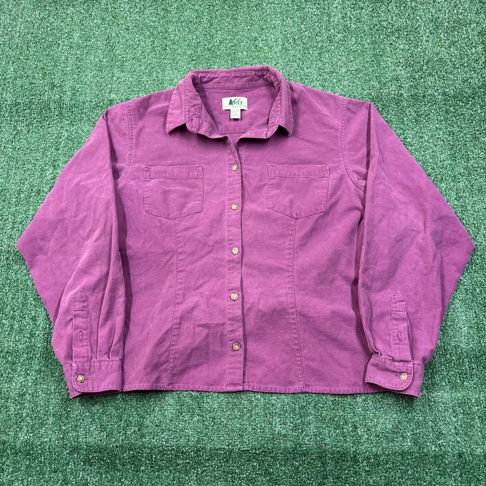 Vintage 90s REI Button Down Shirt Magenta